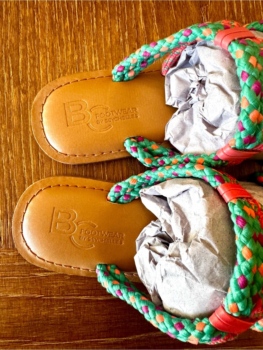 NIB BC Footwear Read My Mind multicolor rope sandals 8 - Picture 8 of 13